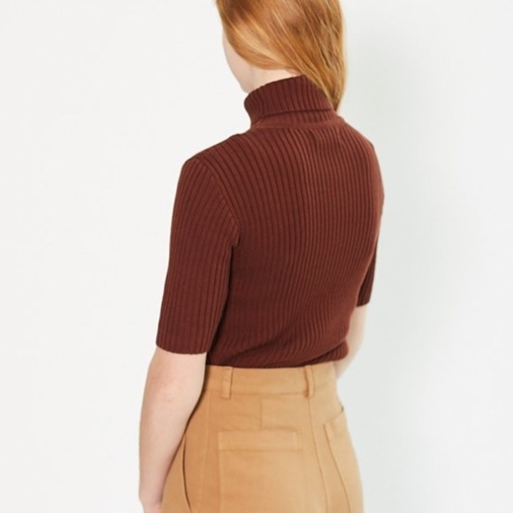 First Rite Ribbed Cropped Turtleneck, *BLACK* - Picture 4 of 9